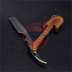 Maquinilla de afeitar con mango de madera, maquinilla de afeitar de acero inoxidable con borde de hoja única - Product Image 5