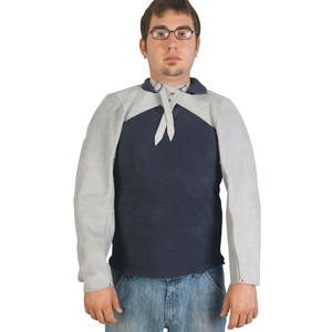 JNM Soudage de sécurité Vêtements de soudage en cuir Manches en cuir de qualité supérieure avec sangle de cou réglable Manches de 23 pouces - Product Image 3