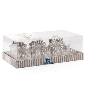 Porte-gobelet en verre nacre avec couvercle en acrylique, idéal pour cadeau de l'Aïd Ramadan, artisanat incrusté à la main du Vietnam, vente en gros - Product Image 1