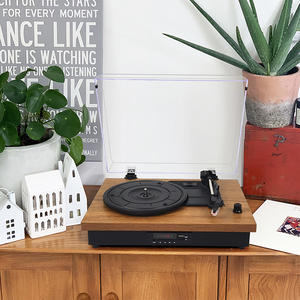 Tourne-disque mécanique en bois et vinyle, entièrement automatique - Product Image 3