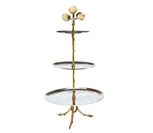 Exhibidor de Pasteles de Dos Niveles, Moderno y de Lujo, con Ramas de Árbol de Metal Dorado, Ecológico, de Grado Alimenticio, para Servir Postres y Dulces, para Bodas y Hoteles - Product Image 3
