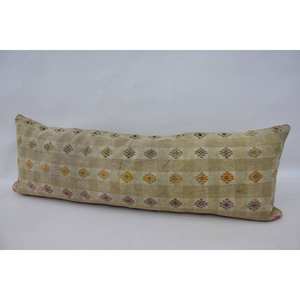 หมอนผ้าวูลสีเบจ16X48นิ้วลายวินเทจเทคนิคการเย็บปะติดปะต่อกันแบบวินเทจ - Product Image 4