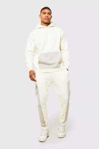 Chándal de algodón de gran tamaño de alta calidad con bolsillo de canguro hecho a medida, jersey de bloque de Color, sudadera con capucha, pantalones de chándal de invierno - Product Image 5