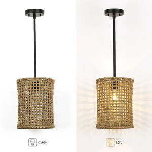 Meilleure collection d'abat-jour en jonc de mer Cadre d'abat-jour de lustre Conception personnalisée durable pour café Restaurant - Product Image 2