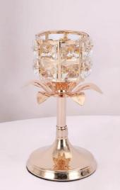 Bougeoir en cristal en métal de qualité supérieure le plus vendu bougeoir en cristal en métal décoratif doré - Product Image 3