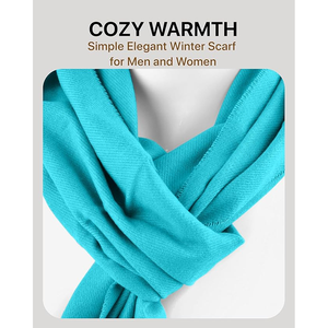 Bufanda de abanico de punto de mezcla de lana de invierno personalizada estilo largo liso con detalles bordados bordes con flecos accesorio de invierno cálido - Product Image 4