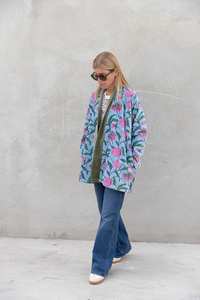 Chaqueta Bomber Boho Suzani de Diseñador para Mujer, Invierno, Bordada a Mano, Botones, Mangas Completas, Mejor Calidad, Colorida, Talla XL, Algodón - Product Image 5