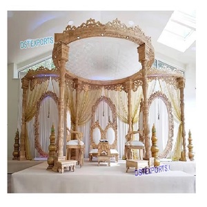 Mandap de Fibra con Aspecto de Madera para Bodas, Decoración de Mandap para Bodas Indias, Venta de Mandap para Bodas en India, Mandap al por Mayor para Escenarios en Australia - Product Image 1