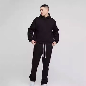 Best Quality Men's Winter Sportswear Custom <b>Oversized</b> <b>Sweatpants</b> Hoodie with Dropshoulder Printed Solid Pattern 100% Cotton - Product Image 3
