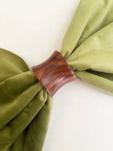 Wooden Napkin Rings With Natural Color Mango Wood Napkin Ring Holder for Wedding Party Kitchen & <b>Table</b> Decoration - Product Image 3