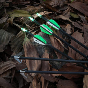 Frecce in Carbonio da 31 Pollici, Confezione da <span class=keywords><strong>6</strong></span> con Punte Luminose e Cucchiaini Luminosi per Arco Compound e Arco Ricurvo, Spine 300 350 400 500 - Product Image 5