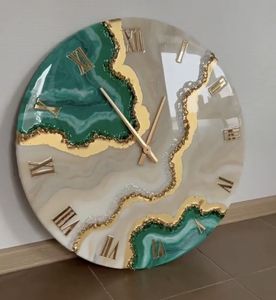 <b>SMART</b> ASSISTANT Resin Wall Clock Epoxy Resin Living Room best qulatiye Furniture <b>Home</b> Decor Wall Clock Customized best - Product Image 1