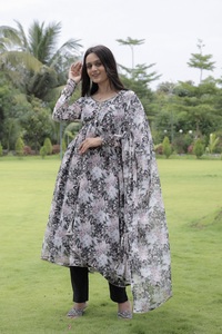 Las mujeres visten el diseñador Fancy Georgette Salwar Kameez Suit Vestido de estilo indio y pakistaní y vestidos Anarkali para la función de la boda - Product Image 2