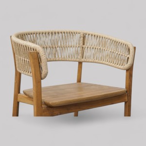 Sillas de comedor de madera modernas de estilo europeo, sillones de mimbre de madera de teca para sala de estar, hogar, oficina, apartamento, restaurante - Product Image 3