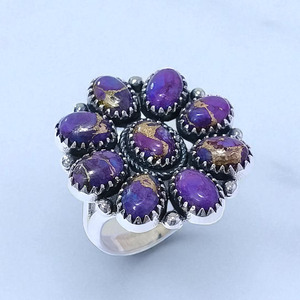 92.5% Silver Fine <b>Rings</b> Wholesale Gemstone Silver <b>Rings</b> And Purple Copper <b>Turquoise</b> Gemstone Handmade Silver <b>Rings</b> - Product Image 2