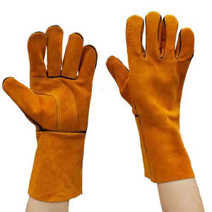Guantes DE TRABAJO mecánicos de cuero de vaca reforzados Protección de manos de seguridad industrial Guante mecánico suave y cómodo - Product Image 4