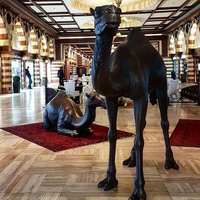 Sculpture antique de Dubaï en bronze grandeur nature, statue de chameau en bronze antique en laiton