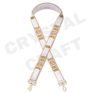 Go Vols Rocky Top Sangles de sac de perles de rocaille en or blanc personnalisées 'Hook Em Horns' Accessoire à la mode Sangle de sac à main perlée - Product Image 5