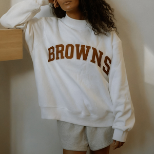Football Varsity Mock Neck Vintage Browns Mockneck Sweat Game Day Mockneck Sweat Browns Sweat - Product Image 5