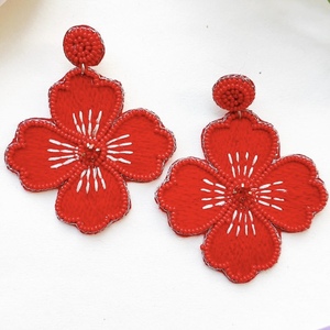 Pendientes bordados Pendientes vintage tejidos a mano inspirados en la naturaleza Joyería en forma de flor personalizada ecológica para fiestas Coloridas - Product Image 2