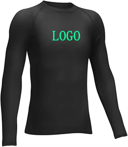 OEM personalizado de alta calidad liso MMA logotipo personalizado Rash Guard 2024Tops Fitness camisa correr cuello redondo BJJ Rash Guard - Product Image 4