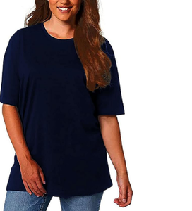T-shirts décontractés grande taille pour femmes du Bangladesh longs, respirants et à séchage rapide avec décoration en dentelle, teints en vêtements - Product Image 3