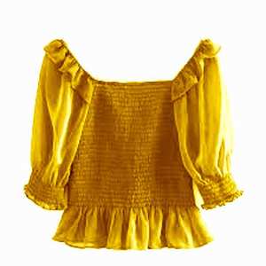 เสื้อครอปสูบบุหรี่แนวแฟนซีสำหรับผู้หญิง,เสื้อผ้าแฟชั่นแบบแต่งเองผลิตจำนวนมากในอินเดีย - Product Image 5