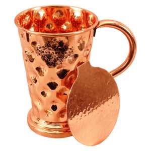 Taza Moscow Mule de Cobre Puro de 450 ml con Taza Grande de Diamantes y Posavasos para Fiestas - Product Image 4