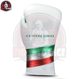 Guantes de Boxeo Personalizados con Logotipo 2025, Diseño OEM con Cordones, Color Blanco, Cuero Genuino de Piel de Vaca para Entrenamiento de Combate - Product Image 3