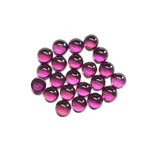 Cabujón liso de forma redonda de grado AAA, 5mm, 6mm, granate de rodolita Natural, piedras preciosas sueltas calibradas semipreciosas naturales, reverso plano - Product Image 4