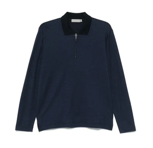 New Deal Slim Fit Golf para Polo Estilo de punto de verano de alta calidad con cremallera y Polo formal de manga larga para hombre - Product Image 1