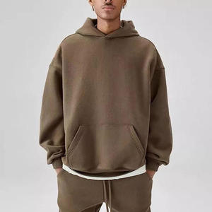 Sweat à capuche en éponge française en coton de haute qualité, épaules tombantes, pulls à capuche surdimensionnés, sweats à capuche personnalisés unisexes unis - Product Image 1