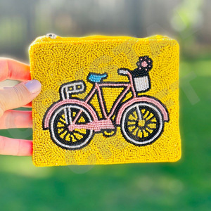 Monedero de mano Yallow personalizado con hermosos corazones para niñas, diseño de semillas con cuentas, hermosa billetera de regalo para mamá, accesorio de moda - Product Image 1