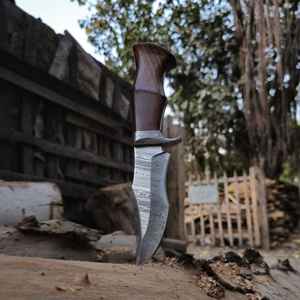 Handmade Damascus <b>Steel</b> Hunting Knife Wood Handle for Outdoor Survival Camping Fishing Hunting Knives Damascus <b>Steel</b> Blade - Product Image 2