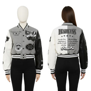 Veste de baseball surdimensionnée de style streetwear tendance Glory Custom avec patchs brodés pour unisexe - Product Image 5