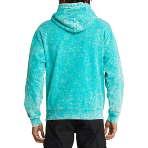 Venta caliente hecho a medida 400 GSM 100% algodón Invierno en Blanco cielo Color ácido lavado pulóver Sudadera con capucha con bolsillo de canguro frontal - Product Image 3