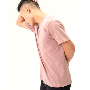 Camisetas de cuello redondo OEM personalizadas para hombre, camisetas de lujo de algodón liso de verano, camisetas informales relajadas para hombre - Product Image 2