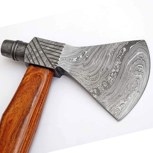 Hachas de Damasco hechas a mano de fábrica de cubiertos OEM ODM personalizadas al por mayor, venta directa de fábrica, cabeza de hacha de acero multiusos, mango de madera - Product Image 4