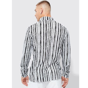 Vente en gros Fournisseur indien de vêtements pour hommes Chemise décontractée à rayures blanches à col ouvert OEM ODM Meilleur prix Fabrication en gros - Product Image 3