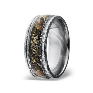 Anillo de Boda de Acero de Damasco para Hombre, Hecho a Mano, con Aspecto de Grano Texturizado Único, Resistente, Suministro Directo de Fábrica - Product Image 4