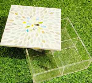 Caja Acrílica Artesanal con Incrustaciones de Nácar y Laca, Estilo Árabe, para Regalos de Boda y Almacenamiento de Alimentos - Product Image 3