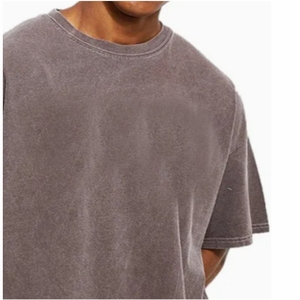 เสื้อยืดสำหรับผู้ชายเสื้อยืดผ้าฝ้ายธรรมดาบ็อกซี่ฟิตแอซิดโอเวอร์ไซส์ล้างกรดซักได้ออกแบบกราฟิกแบบวินเทจ - Product Image 4