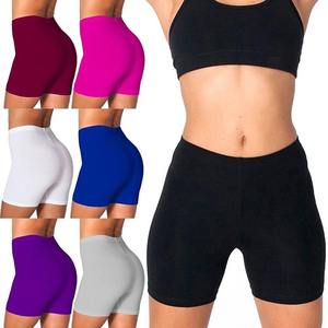 Pantalones cortos de entrenamiento de gimnasio transpirables para mujer con lazo de botón y decoración de patrón logotipo personalizado pantalones cortos de Fitness que absorben la humedad - Product Image 1
