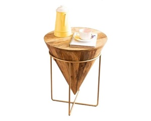 Mesa de centro de extremo lateral de madera redonda pequeña de anidación moderna para muebles de sala de estar de dormitorio - Product Image 3