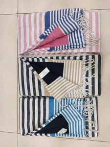 Gran oferta 100% algodón Hammam Fouta Toalla de playa turca personalizada suave absorbente ecológico secado rápido a rayas sin arena alta - Product Image 5
