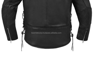 Fabrication professionnelle, respirant, de haute qualité, veste d'hiver vintage en cuir véritable et toile pour homme, double boutonnage, coupe-vent - Product Image 3