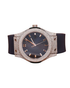 นาฬิกาข้อมืออัตโนมัติสุดหรูสำหรับผู้ชาย ประดับเพชรโมอิสซาไนต์ครึ่งหนึ่ง หน้าปัดแสดงผลแบบอนาล็อกหลัก กระจกหน้าปัด สายยาง - Product Image 1