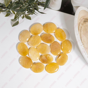 Premium Natural Yellow Aventurine <b>Worry</b> Stones Oval Shape Semi Precious Crystal For Decoration Meditation Pocket <b>Stone</b> At Bulk - Product Image 2