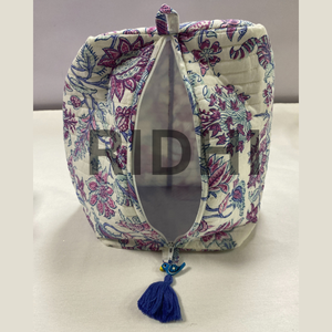 Sac fourre-tout matelassé en coton écologique bleu pétale, grand format, avec fermeture éclair, réutilisable, imprimé sur mesure, idéal pour les courses et les voyages (vente en gros) - Product Image 4