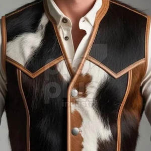 เสื้อกั๊กหนังวัวแท้สำหรับผู้ชาย - เสื้อคลุมลำลองระบายอากาศได้ดีสำหรับใช้ในชีวิตประจำวัน - Product Image 4